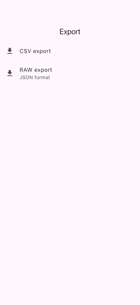 Export screen